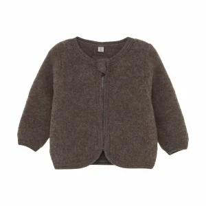 Huttelihut Boy  Jacket Wool Fleece (S) Brown Melange
